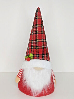 Christmas Holiday Gnome Elf Tree Topper 15.5 x 7.5"